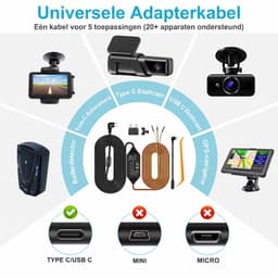 Fokelyi Dashcam Hardwire Kit - Accustroom - Constante Voeding - 12-24V Type-C - voor auto - laagspanningsbeveiliging - 24-Uurs Bewaking — thumbnail 2