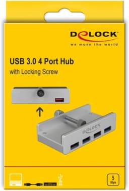Externe USB Hub - 4 poorten - Computer uitbreiden - Bevestigingsmogelijkheid - USB 3.0 - Zilver — thumbnail 5