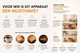 Jurrys Ontbijtmaker - Koffiezetapparaat - Broodrooster - Mini oven - Multifunctioneel - 3 in 1 - 220V - 600ml Koffiekan - Zwart — thumbnail 4