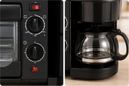 Jurrys Ontbijtmaker - Koffiezetapparaat - Broodrooster - Mini oven - Multifunctioneel - 3 in 1 - 220V - 600ml Koffiekan - Zwart — thumbnail 5