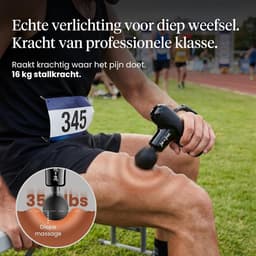 Mini Massage Gun - Draadloos Massagepistool - Diepe Spiermassage - USB-C Oplaadbaar - Brushless Motor - Inclusief Reisetui - Compact - Voor Rug - Schouders - Nek - Benen - Sport en Herstel - Zwart — thumbnail 5