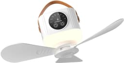 KZQ Draagbare tentventilator plafondventilator 4 snelheden stil dimbaar LED licht afstandsbediening met timer voor camping tent RV geel — thumbnail 5