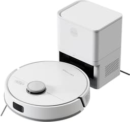 Robotstofzuiger Met Dweilfunctie - 5000 Pa Zuigkracht - Leegt Automatisch - 3-In-1 Dweilrobot - LDS LiDAR Navigatie - Voor Tapijt En Harde Vloeren - Wit — thumbnail 1
