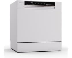 Klarstein Vaatwasser mini- voor 8 couverts, stille kleine vaatwasser met 7 wasprogramma's, kleine tafelmodel vaatwasser voor thuis, op kantoor en op de camping, mini-vaatwasser met wateraansluiting - 8L 8 Maatgedekken 47 dB 50 cm - voor Keuken