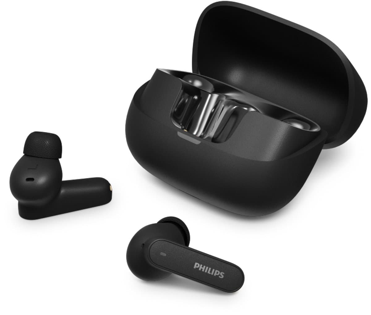 PHILIPS TAT3000BK/00 - True Wireless Oordopjes - Adaptive Noise Cancelling - Bluetooth 6.0 - Tot 48 Uur Batterijduur - 6 Microfoons - Spatial Audio - Auracast™ - Multipoint - IPX4 Spatwaterbestendig - Zwart — afbeelding 1