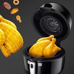 Luchtfriteuse - Gezonde friteuse - Vetarm koken - Digitale bediening - 65 liter - Zwart — thumbnail 2