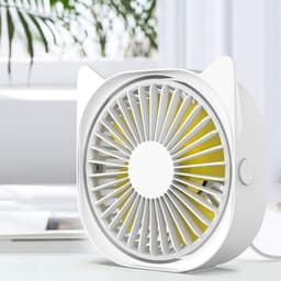 360° draaibare USB-ventilator, stille mini-koelventilator voor kantoor en persoonlijk gebruik (wit) — thumbnail 1