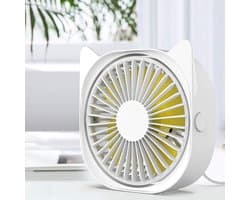360° draaibare USB-ventilator, stille mini-koelventilator voor kantoor en persoonlijk gebruik (wit)