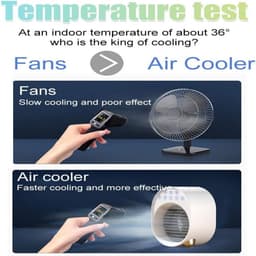 Oplaadbare USB-airco / Draagbare aircoventilator / Verdampingskoeler voor kantoor / Stille bureau-airco met verlichting in 7 kleuren & 3 snelheden / Luchtbevochtiger & vernevelaar voor thuis — thumbnail 5