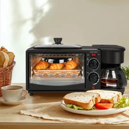Celestul 3-in-1 Magnetron – Mini Oven 9L – Koffiezetapparaat met Geïsoleerde 600 ml Koffiekan – Broodrooster – Compact Keukenapparaat – Zwart — thumbnail 5
