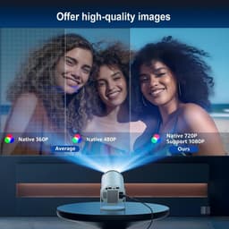 Draagbare Beamer - Mini-projector - 4K en 1080p FHD - WiFi 6 en Bluetooth 5.0 - Voor Thuisgebruik en Buitenevenementen — thumbnail 5