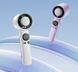 LISM-Draagbare handventilator met turbine en koelfunctie, oplaadbare persoonlijke ventilator met 3600 mAh-batterij, instelbare snelheid van 1 tot 100, ondersteunt opladen via USB-C. — thumbnail 2