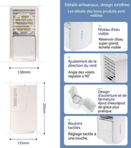 Luchtkoeler - USB - 3 ventilatorsnelheden - 120° oscillatie. — thumbnail 2