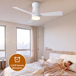 Plafondventilator met Lamp Wit – 3 Bladen, Afstandsbediening, LED & 6 Snelheden — thumbnail 3