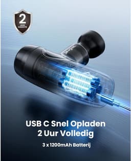 Massage Gun met Warmte – Draadloos Massagepistool – Stil – USB-C Oplaadbaar – 4 Opzetstukken – 9 mm Massagekracht — thumbnail 5