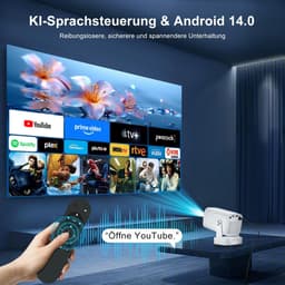 SnelShoppen - Mini Beamer Salange - Draagbare 8K Autofocus Projector met WIFI 6, Bluetooth 5.4, Auto Trapeziumcorrectie, 4K-ondersteuning, Smart Beame — thumbnail 5