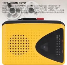 Draagbare cassetterecorder – AM/FM-radio – opname op cassette via MIC – ingebouwde luidspreker – koptelefoonaansluiting – DC of batterij.L — thumbnail 5