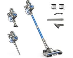 Draadloze Stofzuiger - Steelstofzuiger Handstofzuiger - Huis en Auto - 23kPa Zuigkracht - 35 Min Looptijd - Blauw