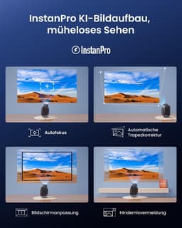 SnelShoppen - Mini Video Projector 1080p met Autofocus, Dolby Audio, Wi-Fi 6, Bluetooth 5.2, 190° Tilt, Ideaal voor Feest, Camping, Thuisbioscoop — thumbnail 3
