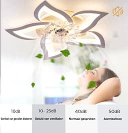 DIMICO - Plafond Ventilator met Verlichting - Plafondventilator Afstandsbediening - Wit - Slaapkamer- 220V - LED - 6 Snelheden — thumbnail 4