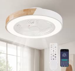 Nivard Plafondventilator - Met Verlichting - Plafond Ventilator - Met Lamp - Plafonniere Met Ventilator - Met Licht - Wit — thumbnail 1