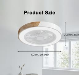 Nivard Plafondventilator - Met Verlichting - Plafond Ventilator - Met Lamp - Plafonniere Met Ventilator - Met Licht - Wit — thumbnail 5