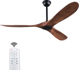 Plafondventilator 52 inch zonder licht - 6 snelheden - Omkeerbare stille DC-motor - Met afstandsbediening - Modern ontwerp - Geschikt voor binnen en buiten — thumbnail 1