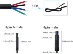 SnelShoppen - 4-Pin Auto Dashcam Kabel 2.5m - Achteruitkijkcamera Kabel voor 12V/24V Voertuigen, Trucks, Motorhomes, Trailers, Bussen - Flexibele Inst — thumbnail 5