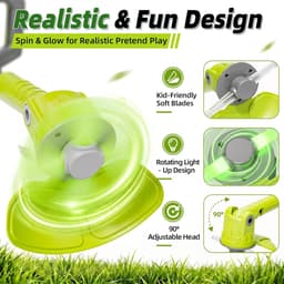 SnelShoppen - Pandapop Kindertuingereedschap Grasmaaier met Licht en Geluid - Extra Groot Buitenspeelgoed voor Kinderen - Tuingereedschap voor Kindere — thumbnail 2