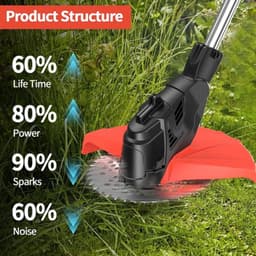 9 inch borstelloze elektrische grasmaaier, telescopische grastrimmer, snoerloze tuin grasmaaier, trimmer gere — thumbnail 3