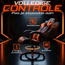 Gaming Stoel – Comfortabele Gamer Chair – Zwart/Rood – Verstelbaar — thumbnail 3