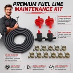 Benzineslang 2m 6mm Set - Inclusief brandstofkraan en brandstoffilter - Voor onderhoud grasmaaier en generator - ShopVlot — thumbnail 2