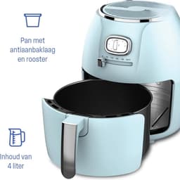 SNJY® Mini Airfryer - Airfryer Klein - Camping Airfryer - 4 Liter - 1500W - Blauw — thumbnail 4