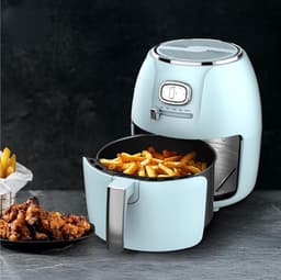 SNJY® Mini Airfryer - Airfryer Klein - Camping Airfryer - 4 Liter - 1500W - Blauw — thumbnail 3