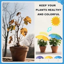 3e Verstelbare Plantenparasol, Grote waterdichte Tuinparasols Duurzaam Buitenzonwering voor Potplanten Bloemen Groenten — thumbnail 4