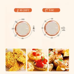 Witte airfryer van 6 liter met 7 menu-opties instelbare timer en temperatuurregeling en een frituurmand van roestvrij staal met antiaanbaklaag — thumbnail 3