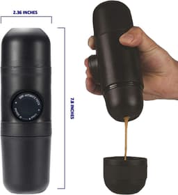 Draagbare Handmatige Espresso Machine - Gemalen Koffie - Zwart — thumbnail 5