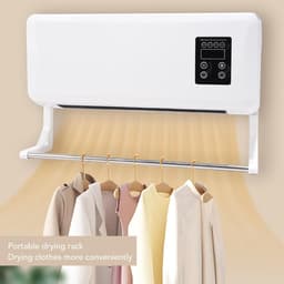 Chauffage Mural électrique - Radiateur Mural ABS 1500 W - Télécommande et Porte-serviettes pour Chambre à Coucher - Salle de Bain, Salon (Prise UE 220V) — thumbnail 1