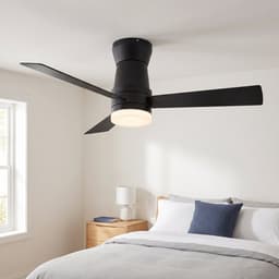Plafondventilator met lamp - Diameter 132 cm - afstandsbediening - 6 stille snelheden - 3 kleurtemperaturen - omkeerbaar - Zwart — thumbnail 1