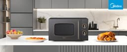Midea MM720CJ7B - Magnetron - 20L - 700 W - Retro - Zwart — thumbnail 3