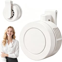Mini Ventilator - Clip-On Ventilator - Handventilator - 3 Snelheidsinstellingen - Nekventilator - Oplaadbaar via USB - Portable Clip Fan - Stille Ventilator - Tafelventilator Waaier Handwaaier - Ideaal voor op reis, kamperen of reizen - Wit — thumbnail 1