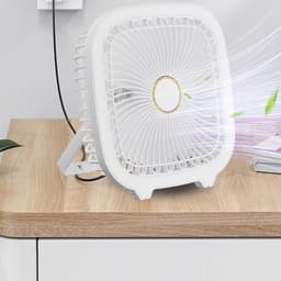 Kleine ventilator - Tafelventilator LED - Koelte Buiten - 4-in-1 Multifunctioneel - 10.6 x 19.4 cm - Wit — thumbnail 3