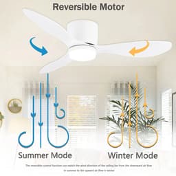 Raven Trading - Plafondventilator met LED Verlichting 132 cm – Afstandsbediening, 6 Snelheden en Zomer-/Winterfunctie – Stille Energiezuinige Ventilator met Instelbare Lichtkleur voor Woonkamer, Slaapkamer en Kantoor — thumbnail 1