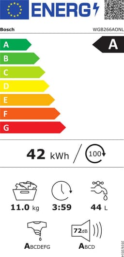Bosch WGB266AONL - Serie 8 - Wasmachine met stoom - Automatisch doseren - 11 kg - 1600 rpm - 20% zuiniger dan energielabel A - Iron Assist: vermindert kreukels tot 50% - Home Connect — thumbnail 2