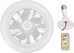 E27 plafondventilator met verlichting, 30W, met afstandsbediening, plat ontwerp, geschikt voor kleine ruimtes, slaapkamer. — thumbnail 1