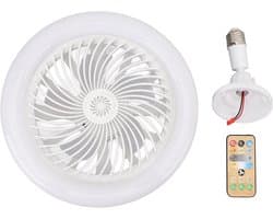 E27 plafondventilator met verlichting, 30W, met afstandsbediening, plat ontwerp, geschikt voor kleine ruimtes, slaapkamer.