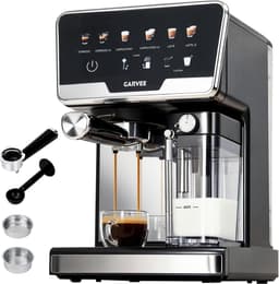 Professionele Espressomachine met Automatische Melkopschuimer - 20 Bar Pistonmachine met Dubbel Verwarmingssysteem - 1450W Koffiezetapparaat voor Cappuccino & Latte - 2L Watertank & Zelfreinigend - RVS / Zwart — thumbnail 1