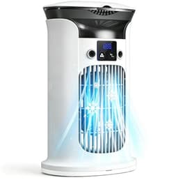 Mobiele Luchtkoeler met Verneveling - 880ml Watertank - 3 Snelheden - 7 Kleuren Nachtlampje - Fluisterstil 20 dB - USB-C Air Cooler - Wit — thumbnail 1