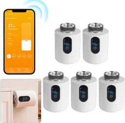 Slimme Thermostaatkraan voor Radiator – WiFi, App en 6 Modi – Wit – 5-pack — thumbnail 1