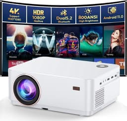 Mini soundbar - Wit - 4K Android Beamer met Native 1080P en Autofocus - Voor Thuisbioscoop en Outdoor Gebruik — thumbnail 1